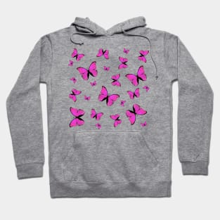 Pink butterflies print Hoodie